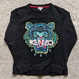 EUC Kenzo Tiger Face Sweater Sweatshirt Black & Blue - M